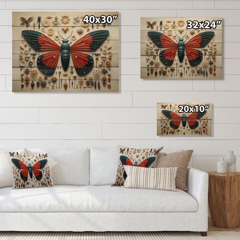Insectes insectes, petites merveilles III sur bois, H 30 po x l 40 po x P 0,78 po
