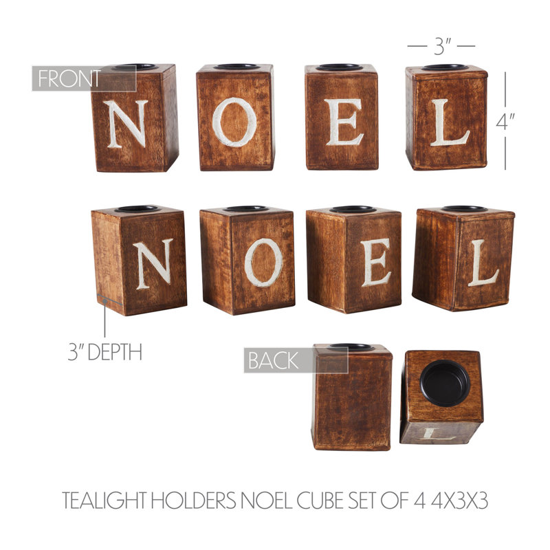Ensemble de 4 bougies chauffe-plat festives NOEL