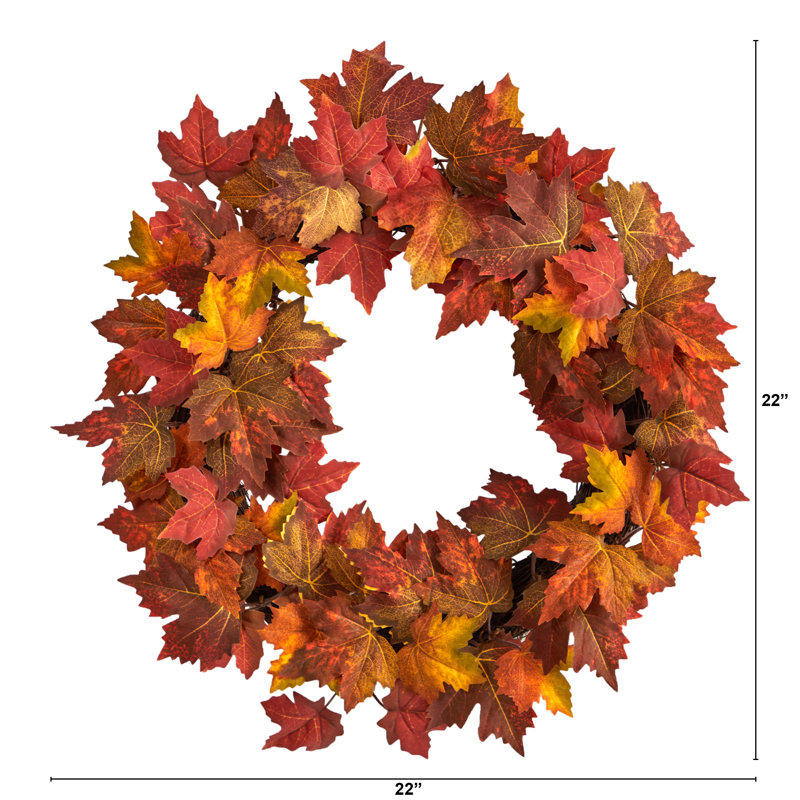 Faux Maple 22'' Wreath