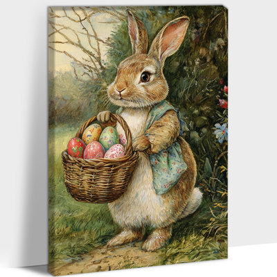  Art mural de lapin de Pâques au printemps, décoration murale de lapin de Pâques au printemps, œuf de Pâques et photos de lapin, impressions de Pâques pour le salon, la chambre d'enfant, la chambre d'enfant, la chambre de bébé