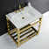 Kingston Brass Quadras 31-Inch Ceramic Console Sink with Steel Base and Shelf