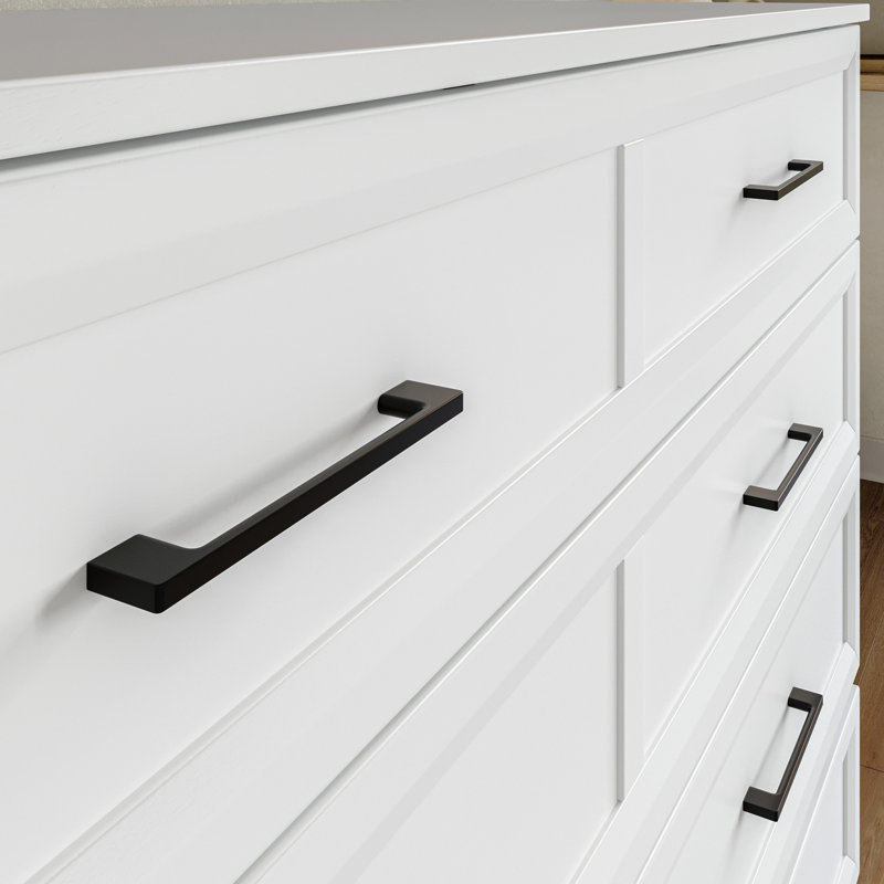 Commode lit escamotable en bois avec tiroir de rangement, station de charge intégrée et matelas Tucson, Grand, Blanc