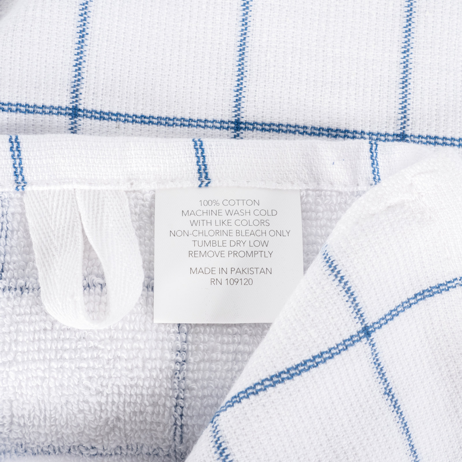 Reverse Terry Cotton Tea Towel, Blue