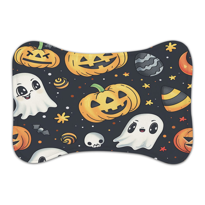 Tapis d'alimentation en forme d'os 1 pièce Playful Phantoms, XL (18 po)
