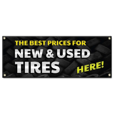 Best Prices New & Used Tires 36" X 96" Banner