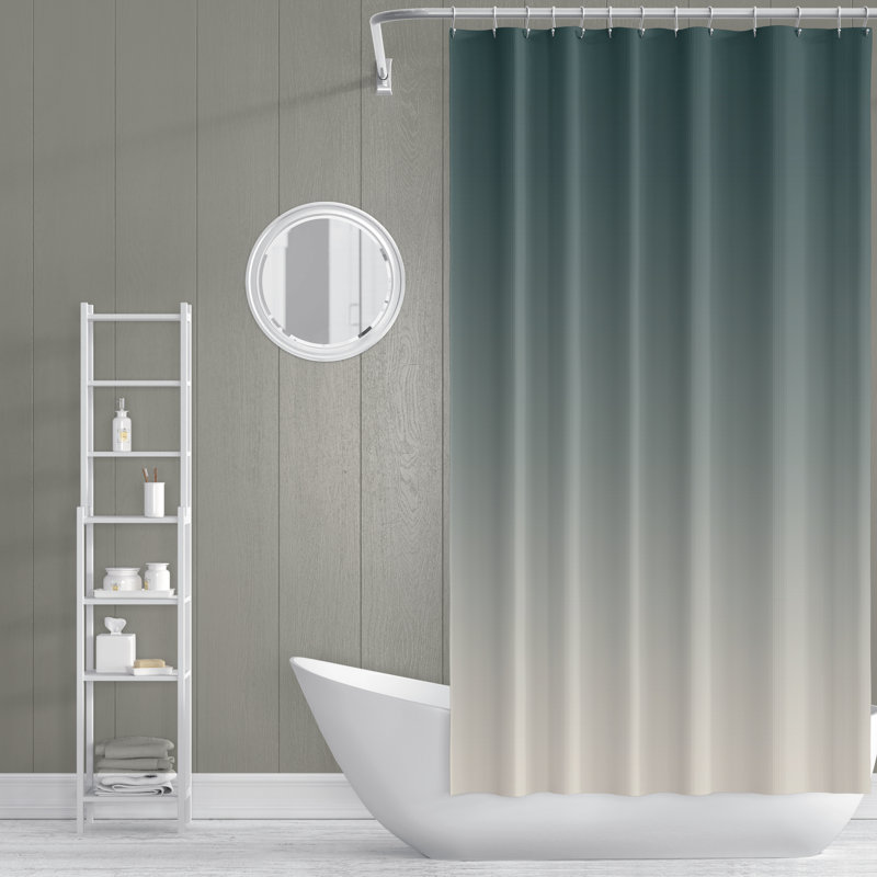 Rideau de douche simple Ombre, H 72 po x l 70 po, Vert/gris