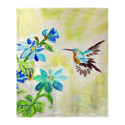 Jeté en soie Aqua Colibri
