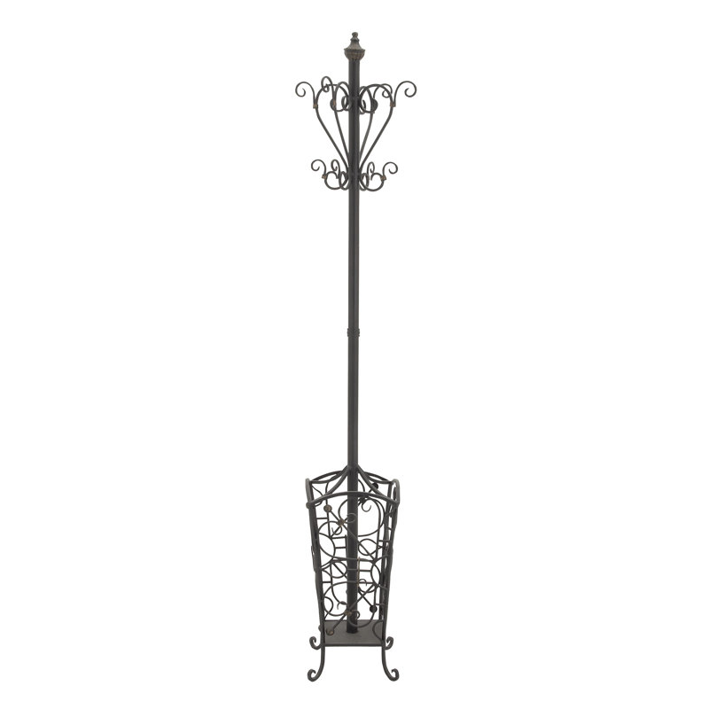 Portemanteau en métal noir avec motifs à volutes