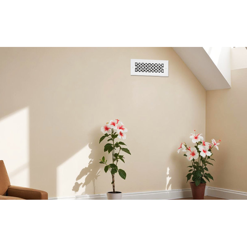 Ouverture de conduit AIR RETOUR 4 po x 10 po | Grille d'air lourde en fonte d'aluminium (6 po x 12 po au total) | Thermolaqué
