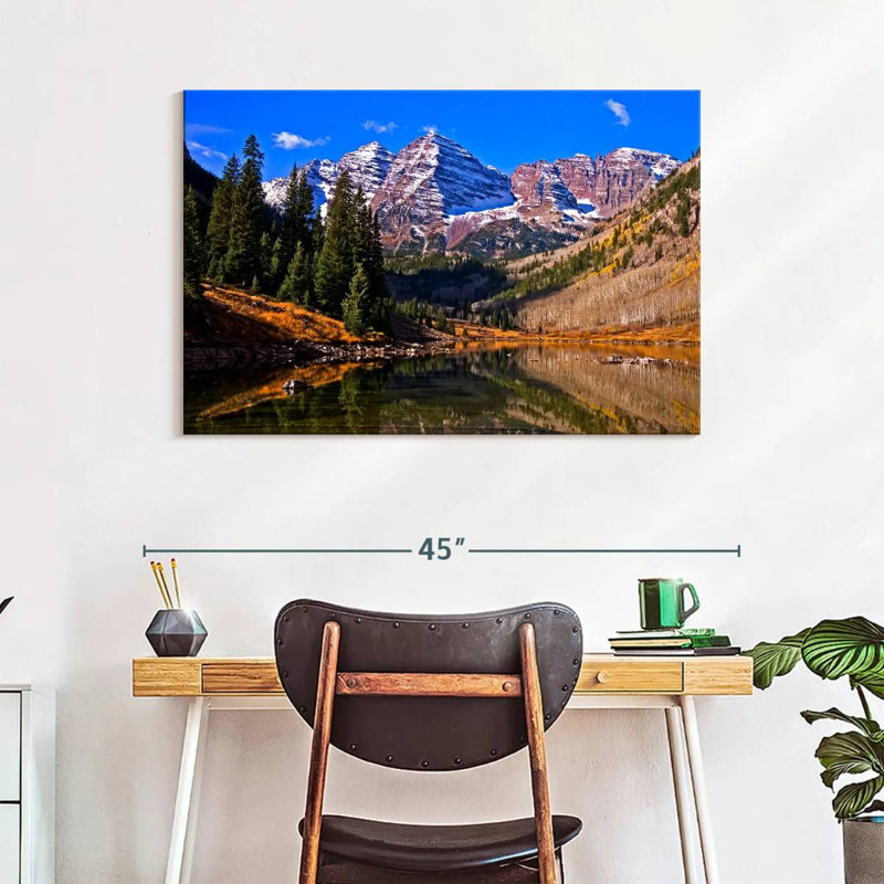 Maroon Bells pendant la saison d'automne, H 26 po x l 39 po