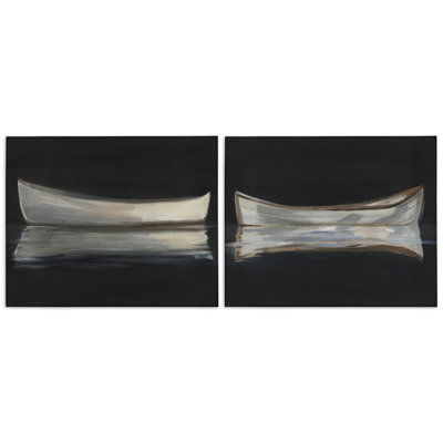 Ensemble de 2 toiles Still Canoe Reflections, design par Ethan Harper