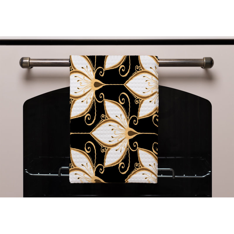 Cotton Floral Waffle Tea Towel Kitchen Towel