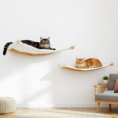 2pcs Wall Mounted Cat Bed Hammock