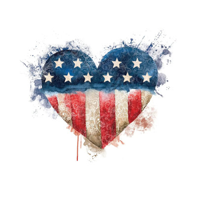" Usa Flag Lace Heart " by Ephrazy Graphics Painting Print