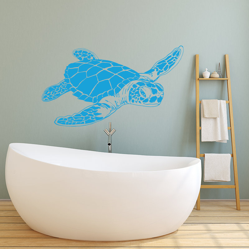 Décalcomanie murale tortue de mer, Bleu givré