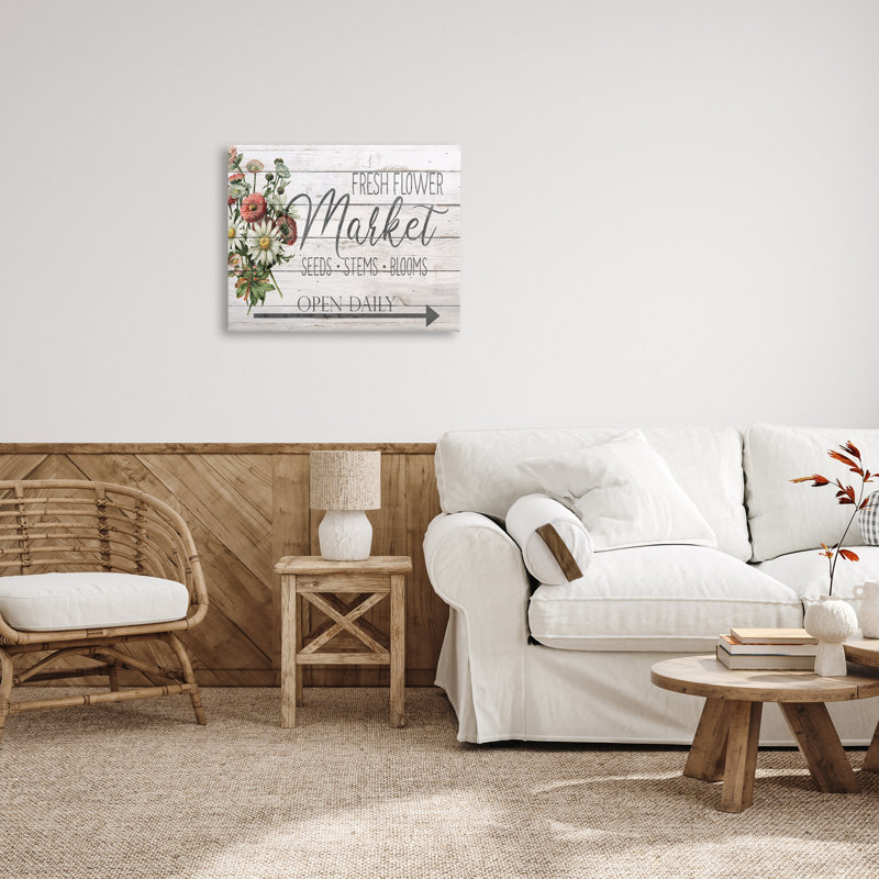 «Fresh Flower Market» par Ann Bailey - reproduction d'art textuel, H 24 po x l 30 po