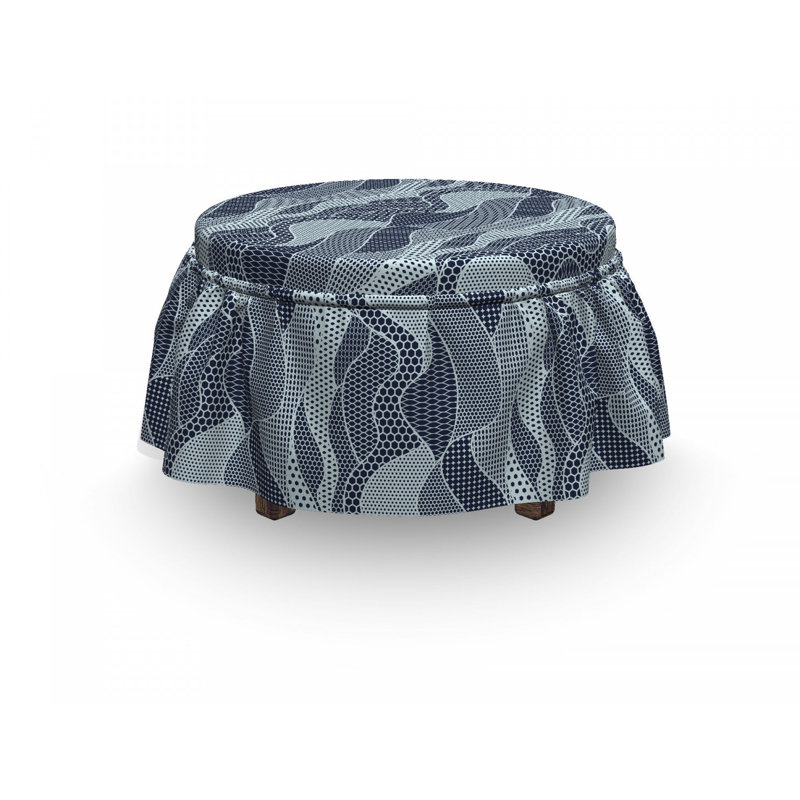 Housse pour repose-pieds vagues circles et points