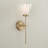 6.25" W x 20" H 1-Light Wallchiere Sconce in Aged Brass with Layered White and Clear Glass