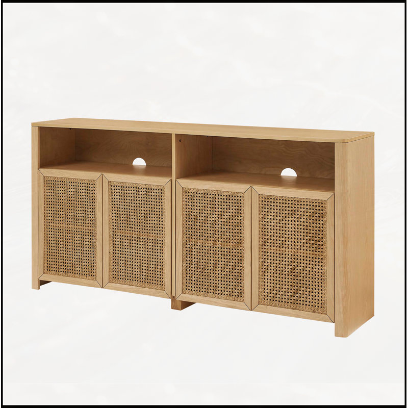 Rattan Sideboard Buffet with Spacious Storage, Natural