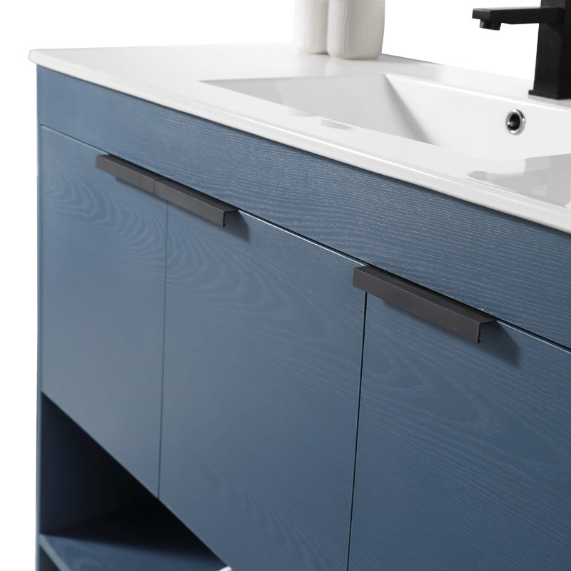 Meuble-lavabo simple 48 po Daénaires, Bleu marine