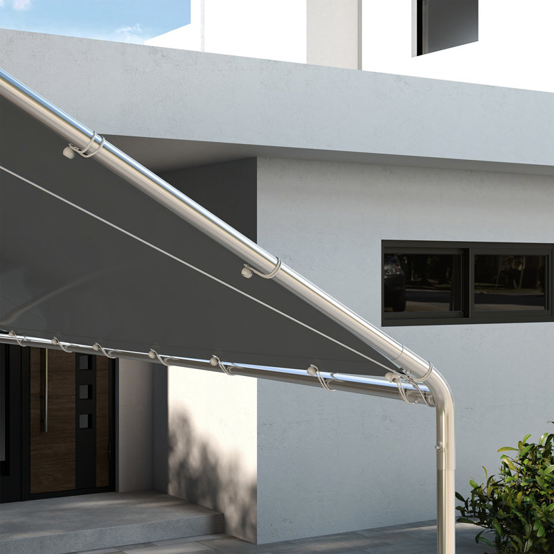 Housse de remplacement pour auvent 10 'X 20' pour abri d'auto, tente de garage portative et résistante aux UV et à l'eau avec cordes élastiques, gris foncé, seulement housse