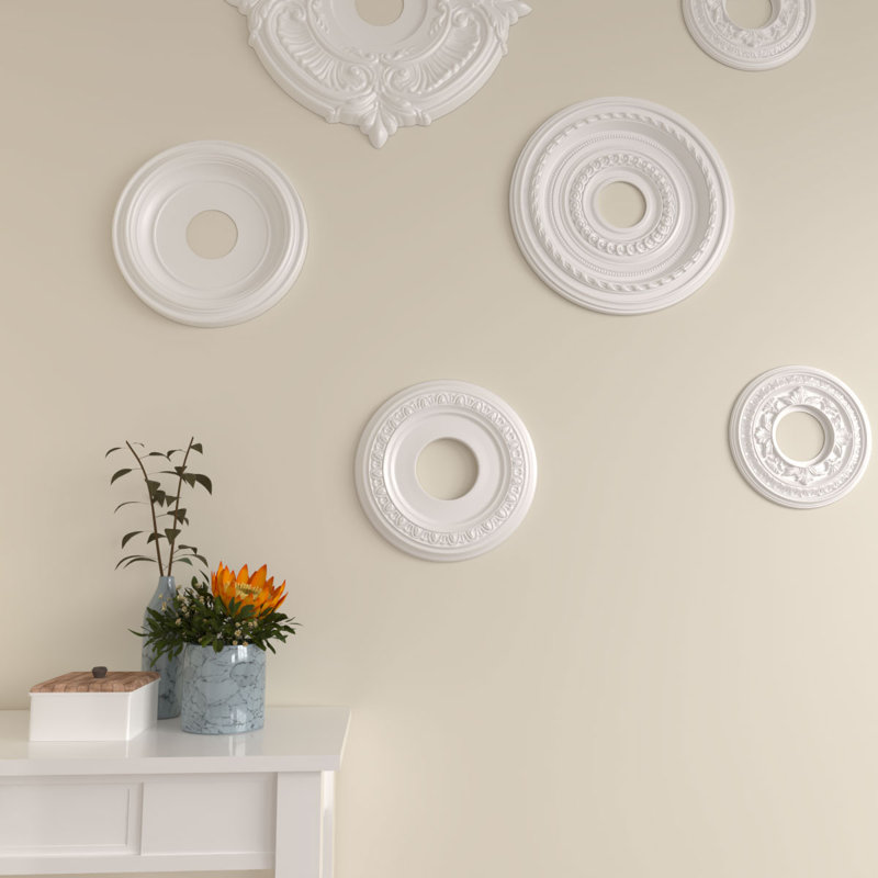Médaillon de plafond l 12,25 po x P 1,125 po Jackson, Craquelure tourbillon de nuage