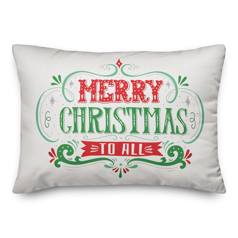  Housse et insert de coussin rectangulaire Merry Christmas to All