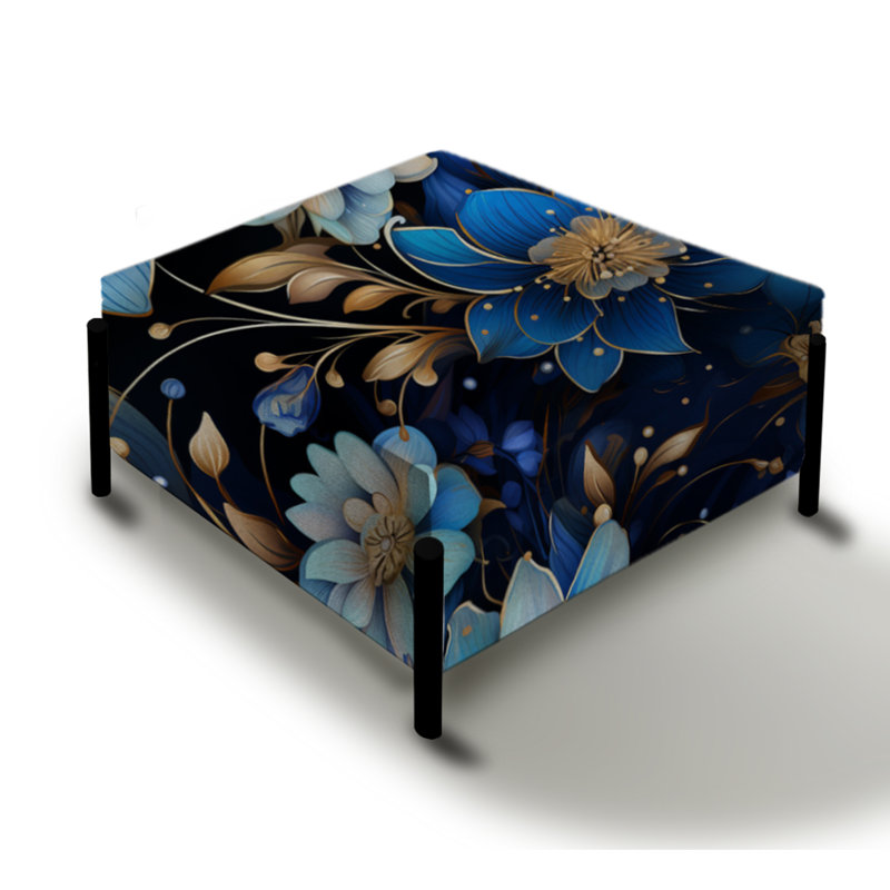 Mystical Boho Motif I - Grand repose-pieds carré à motif cachemire
