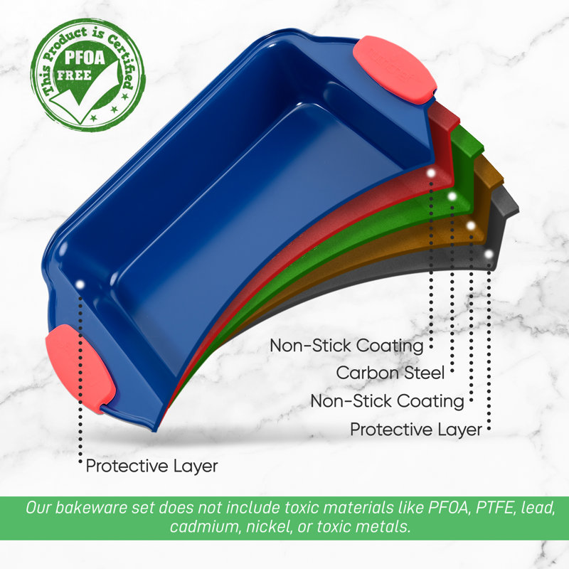 NutriChef 8.74'' Aluminum Non-Stick Square Cake Pan