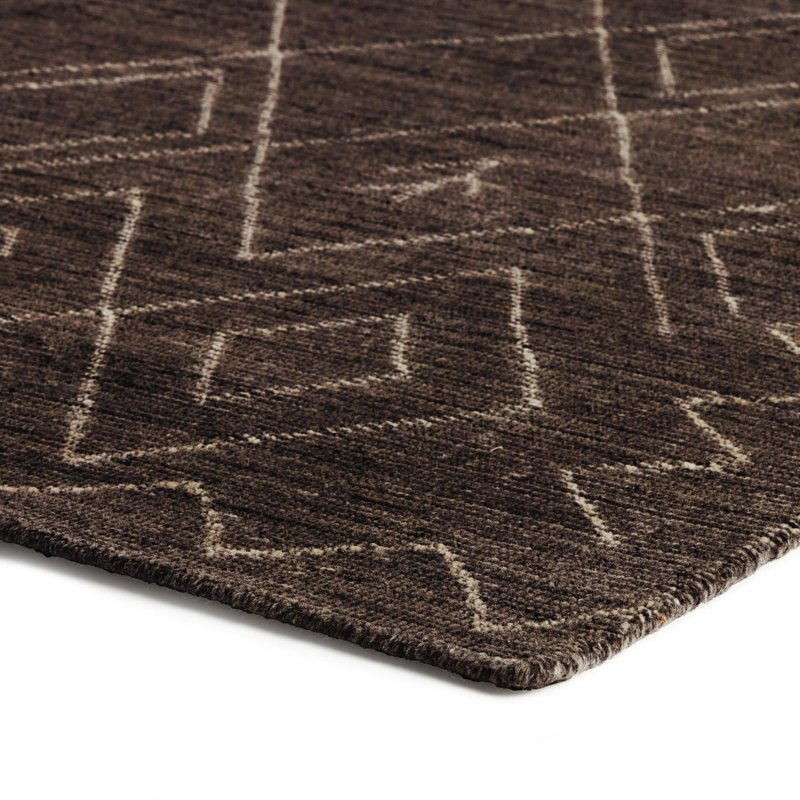 Nador Hand Knotted Moroccan Area Rug, Brown, Rectangle 10' x 14'