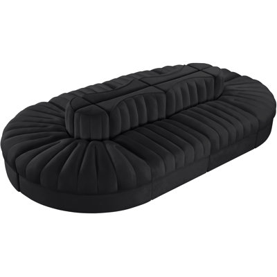 Demars Velvet Performance Fabric Upholstered 8Pc. Modular Sectional