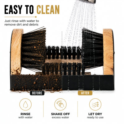 Set Of 6  Heavy-duty Metal And Wooden Base Shoe Cleaner And Boot Scraper, Portable Or Floor-mounted Scrubbing Brush For Indoor And Outdoor Use, All Weather Boot Cleaner - Removes Mud, Snow And Sand, Wooden