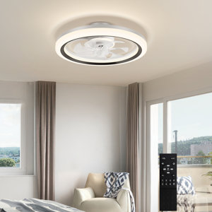 Kingswood 20'' Dimmable Ceiling Fan with LED Lights and Remote Control, 6 Speeds Reversible Motor