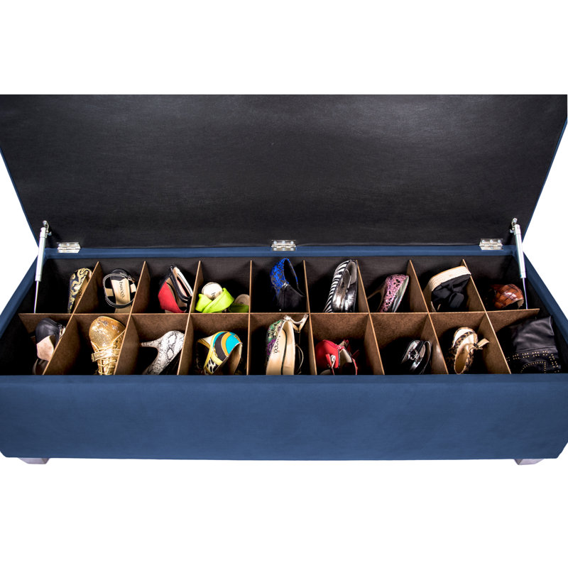 Banc de rangement pour chaussures 18 paires Heaney, Marine