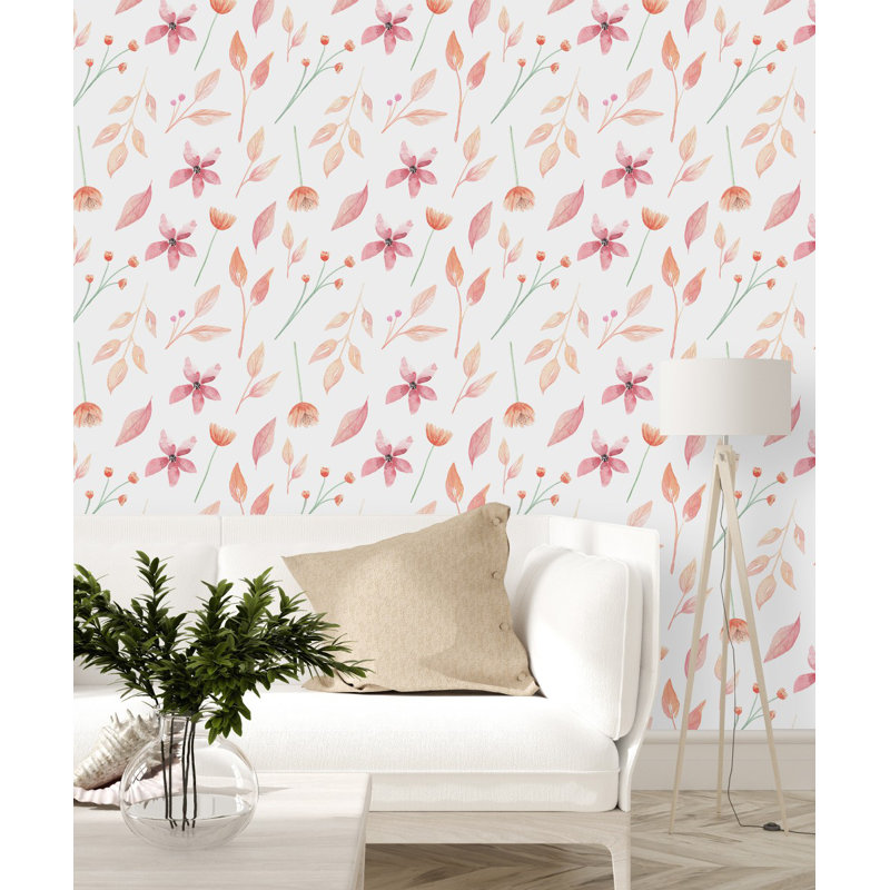 Papier peint aquarelle fleurs sauvages