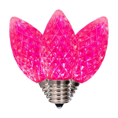  C9-E17 Base SMD Faceted Twinkle Retro Bulb 25/Bag. These .7 Watt Dimmable 2-5/8" Size Bulb are the same as original incandescent C9 bulbs and have Deep Facet cuts for a Sparkling appearance.