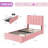 LED Upholstered Platform Bed with Storage Drawers & Wavy Headboard, No Box Spring Needed-1027090770-1027090773