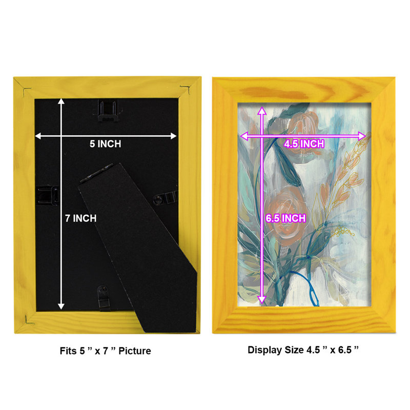 Flower Grouping II encadré sur papier, H 8 po x l 6 po x P 1 po, Jaune