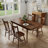 Solid Wood Farmhouse Dining Table - 63" Rectangular Table With Rounded Edges & Round Legs - Walnut Finish-899383075