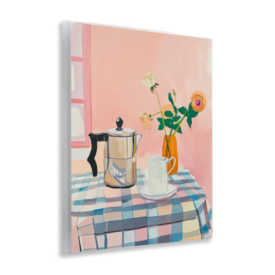 Plaque murale de table de cuisine rose rétro, design par Arlington Prints