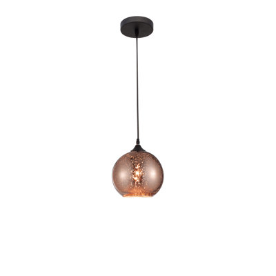 Blaze 1 - Light Copper/Black Sphere Pendant