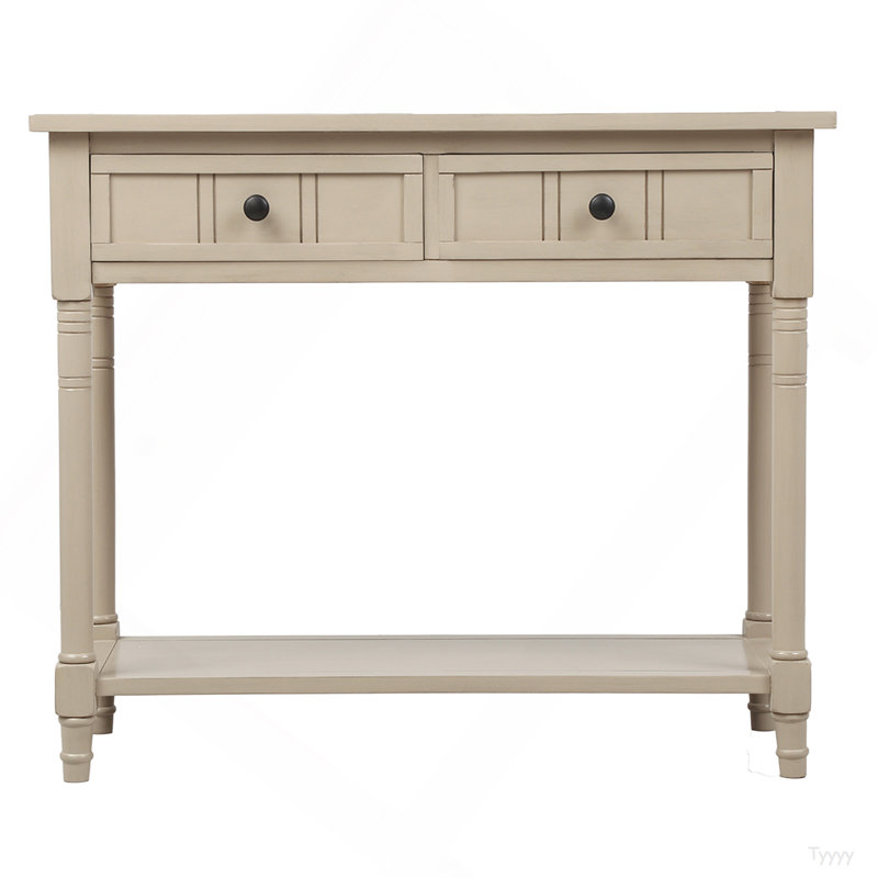 Console Daisy Series avec deux tiroirs et une tablette inférieure (gris rétro), Gris antique