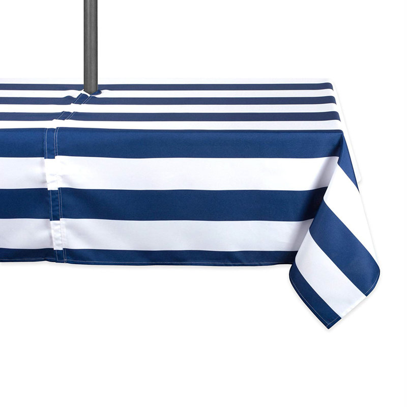 Risa Umbrella Outdoor Tablecloth, 120" L x 60" W, Nautical Blue