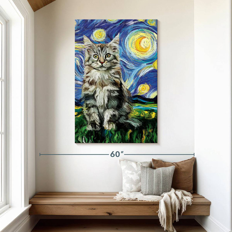 Brampt MaineCoon Kitten Starry Night, 48" H x 32" W