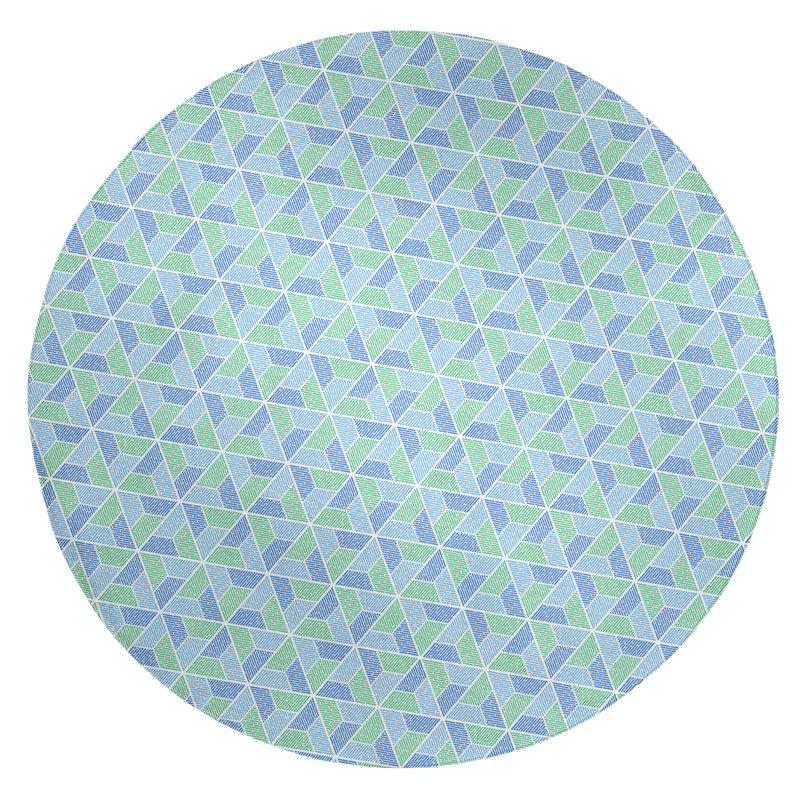Chenille Geometric Indoor Rug, Round 5'