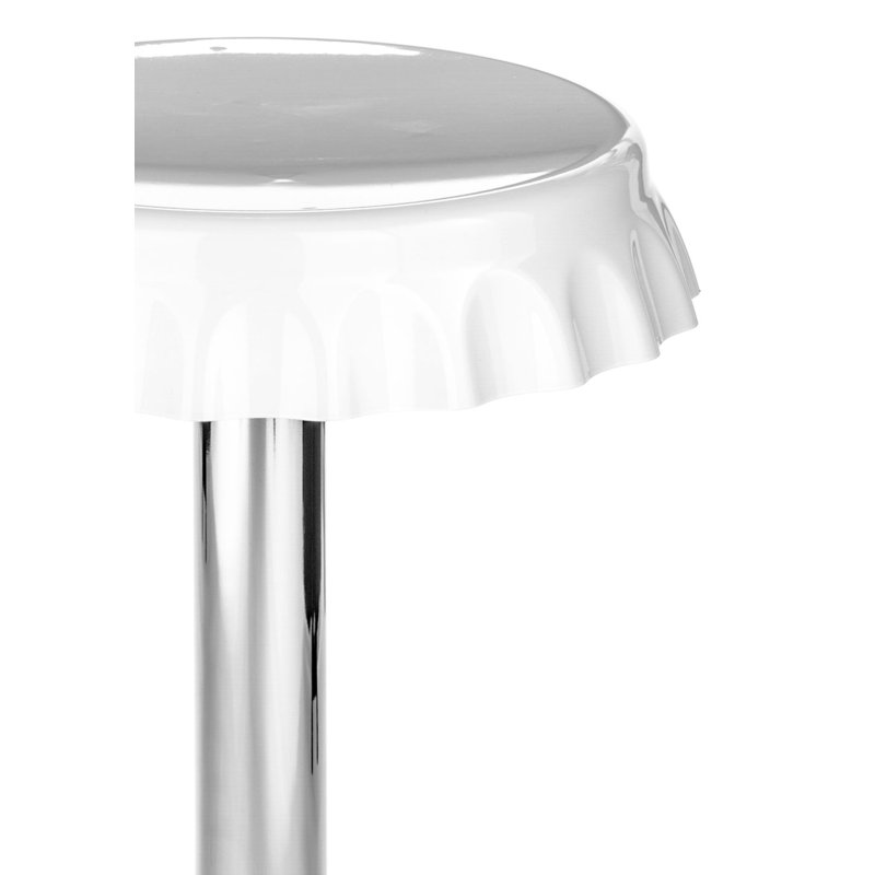 Swivel Adjustable Height Counter Stool with Metal Frame, White