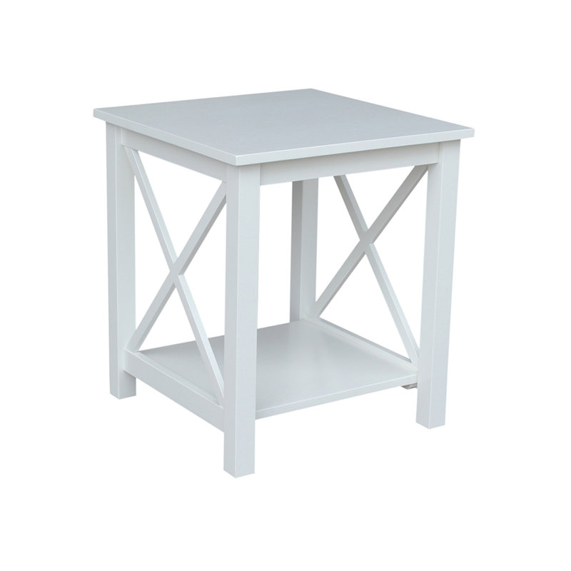Rossitano Solid Wood End Table, White