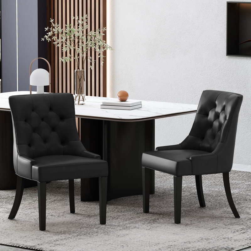 De 2 élégantes chaises de salle à manger - unité centrale noire, pi