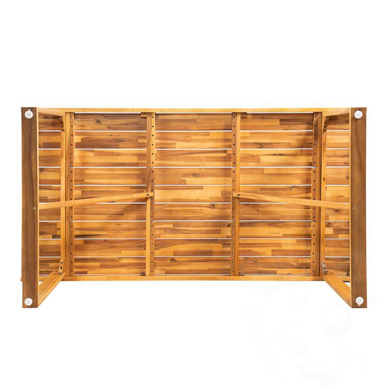 Wooden Slatted Patio Table