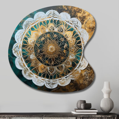 Telesia - Boho Mandala Drop Shape Asymmetric Metal Wall Art
